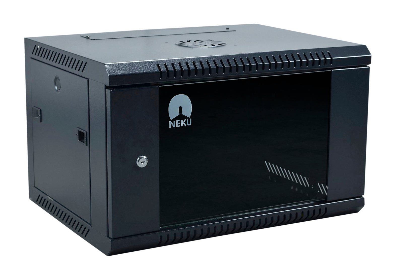 NEKU Szafa wisząca RACK 19" 6U 600mm rackowa szklane drzwi CZARNA BOX