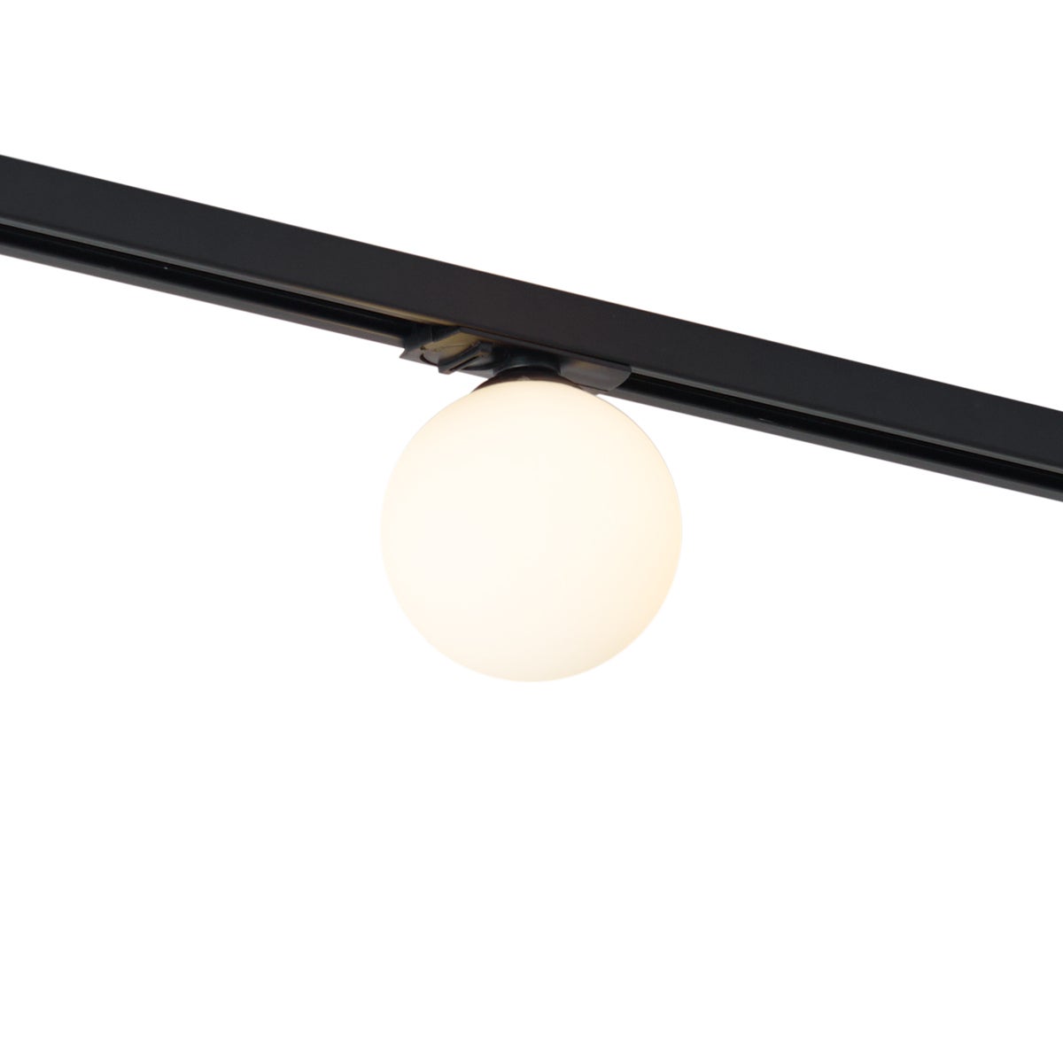 Nowoczesna lampa sufitowa czarna z białym szkłem do 1-fazowego systemu szynowego - Iconic Perle