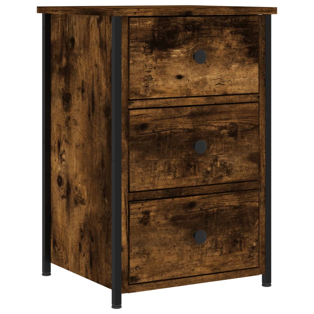 Lot de 2 Tables de chevet，Table d'appoint, Table de nuit pour Salon Chambre chêne fumé 40x36x60 cm bois d’ingénierie790308 - 5