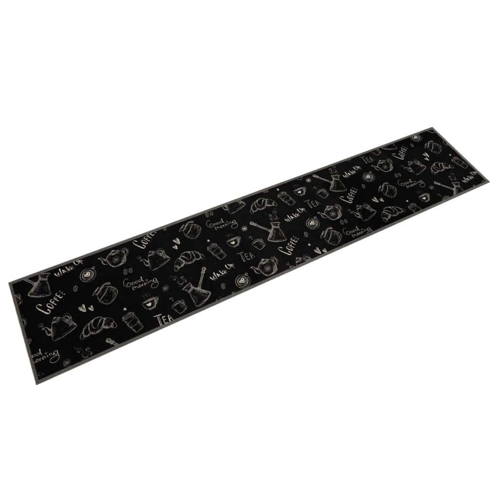 Maison exclusive - alfombra de cocina lavable terciopelo morning negro 60x300 cm