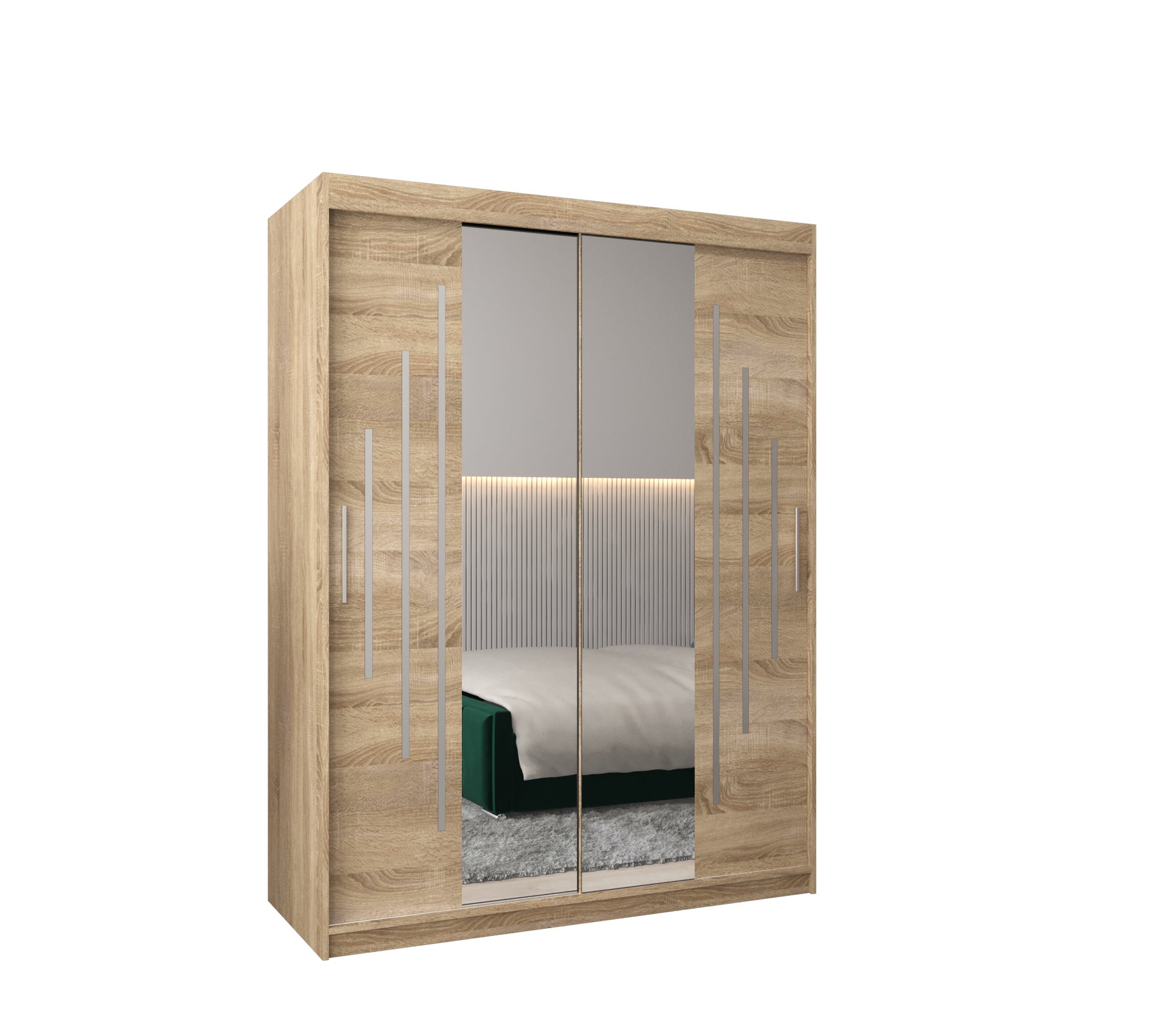 Szafa przesuwna garderoba York 1 150 x 62 x 200 cm Sonoma - Abiks Meble