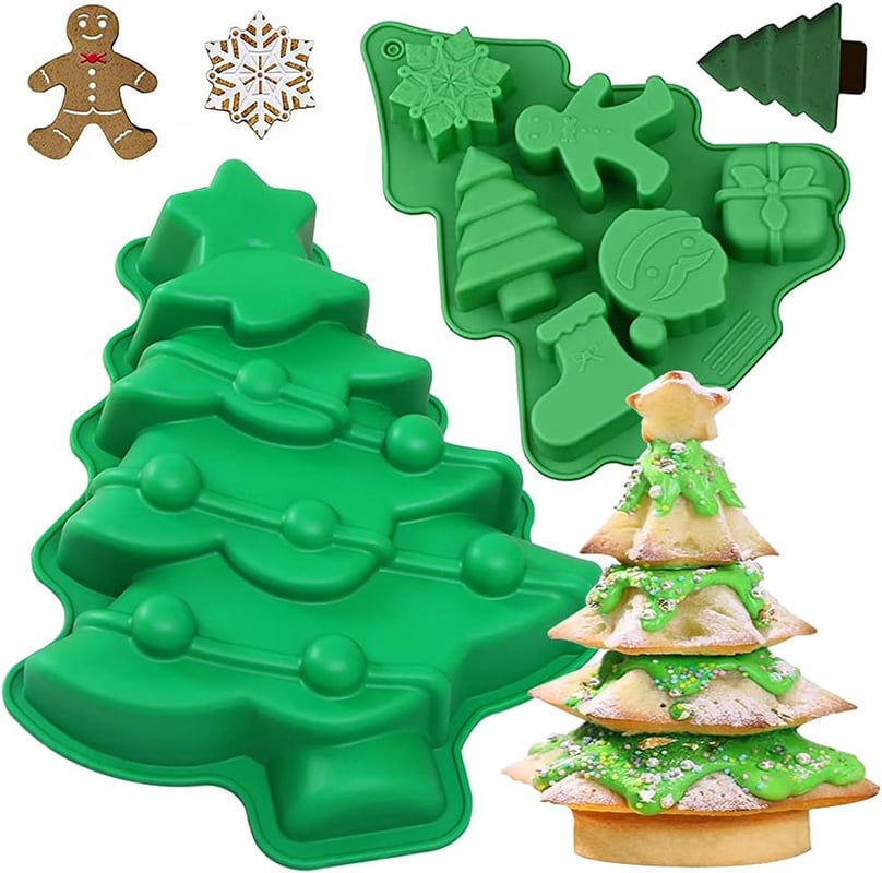 Formy silikonowe na Boże Narodzenie, forma silikonowa w kształcie choinki, formy do ciast 3D, formy do ciast, formy do czekolady i mydła, forma do pie