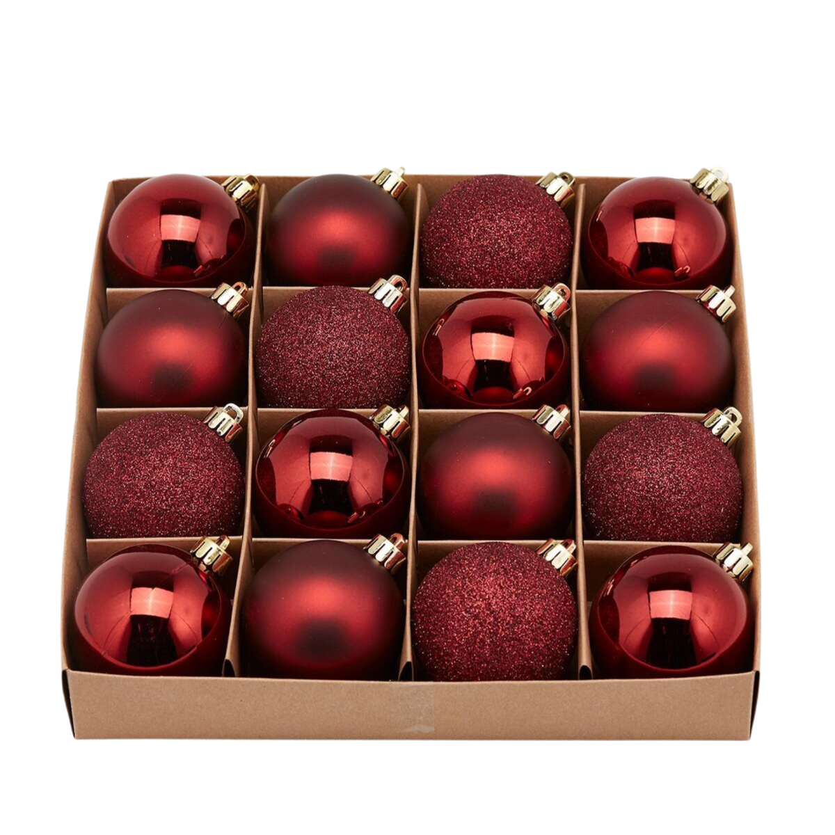 Sapin Boules Rouges Elegant Boules pour sapin de Noël, couleur rouge bourgogne, couleur unie, PVC ...