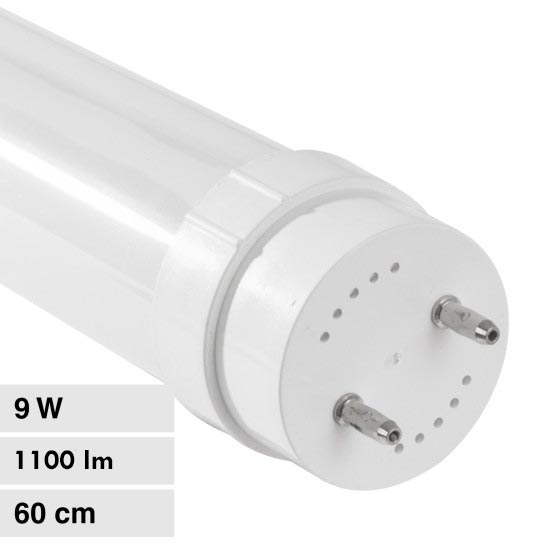 Ampoule LED T8 G13 9 W SMD en verre, 60 cm, 1 100 lumens, 330 degrés, 6 500 K, 230 V