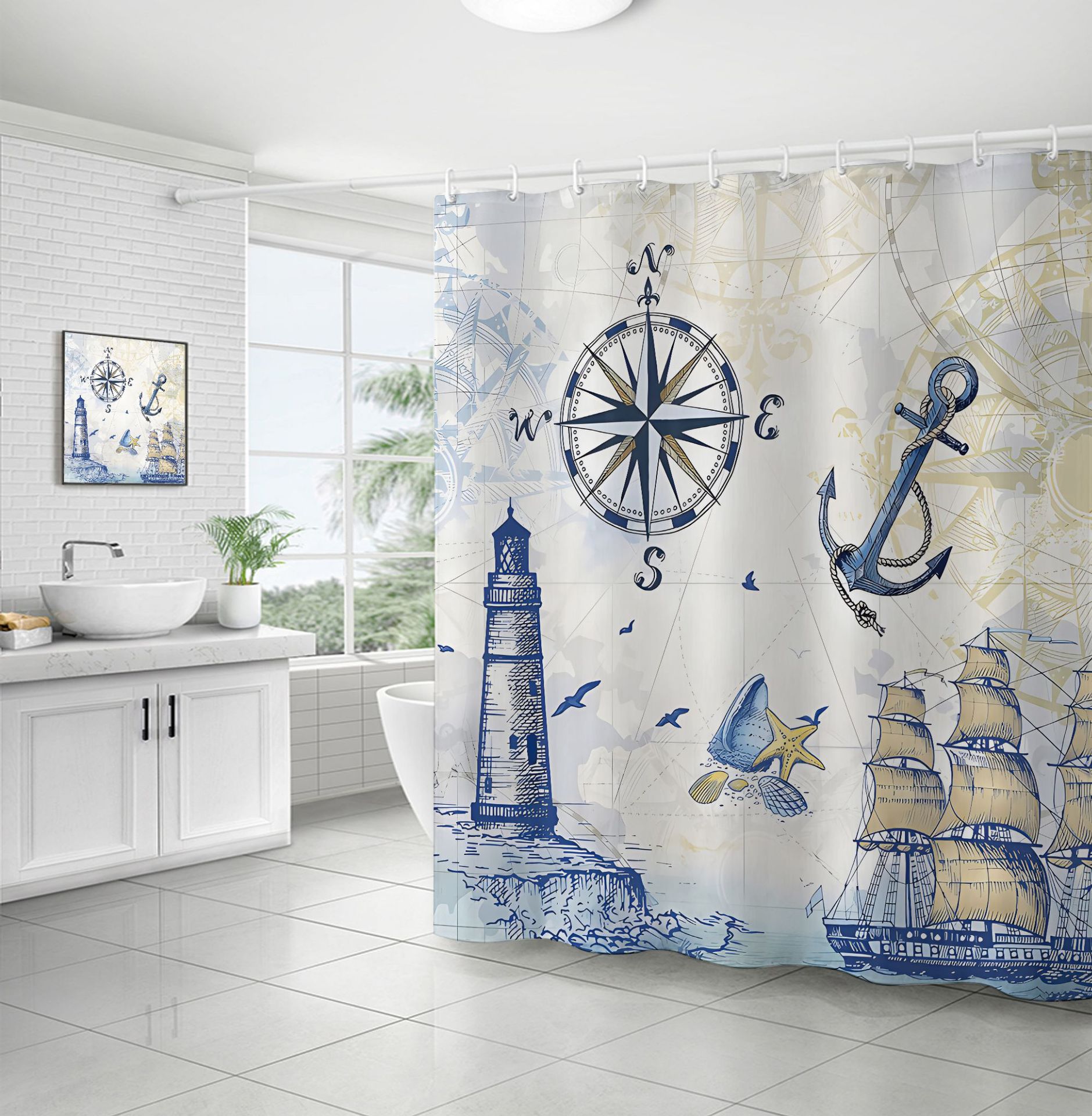 YEVDA Tenda Da Doccia Top In Tessuto Di Lino, 240 X 200 Cm