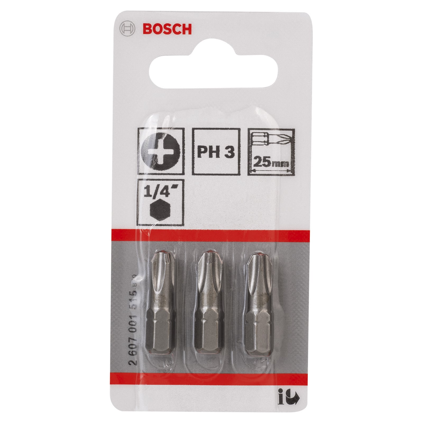 Pack 3 Embouts de vissage cruciformes extra-dure PH3 longueur 25 mm | 2607001515 - Bosch - 4