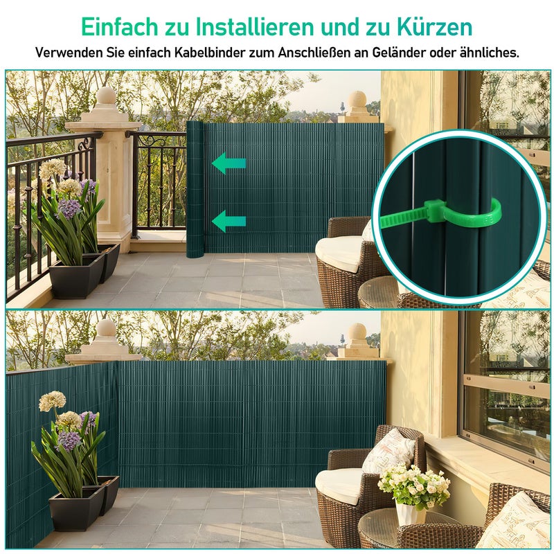 Brise-Vue PVC Pour Balcon Et Jardin - Résistant Aux UV Et Intempéries - Installation Facile - Plusieurs Tailles Et Couleurs