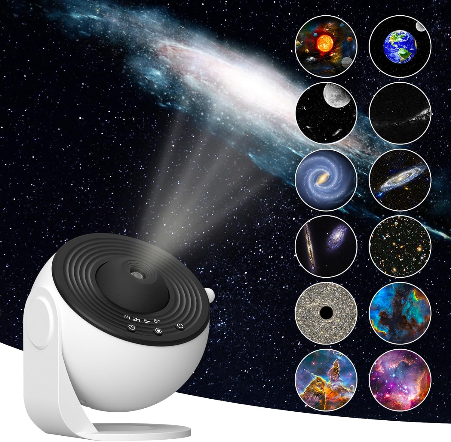 Projektor gwiazd 13 w 1, planetarium, obrotowy projektor kosmiczny 360°, lampka nocna do sypialni dzieci i dorosłych, kino domowe
