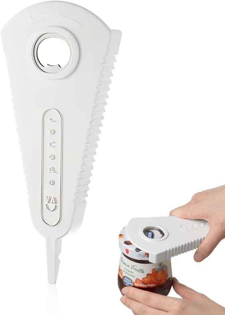 Set Di 2 Apriscatole Ergonomici Per Artrite | Acciaio Inox Antiruggine, Manico In Gomma Antiscivolo, Apertura Regolabile 1-10 Cm