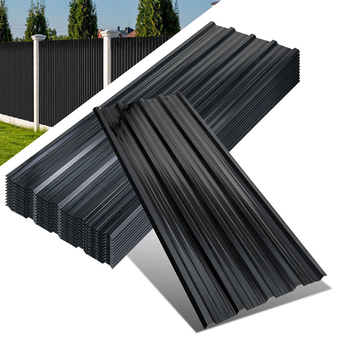 12x Blacha Falista Trapezowa na Dach, Plaques tôles profilées/ondulées anthracite 129x46cm = 7m² tole de bardage résistantes intem