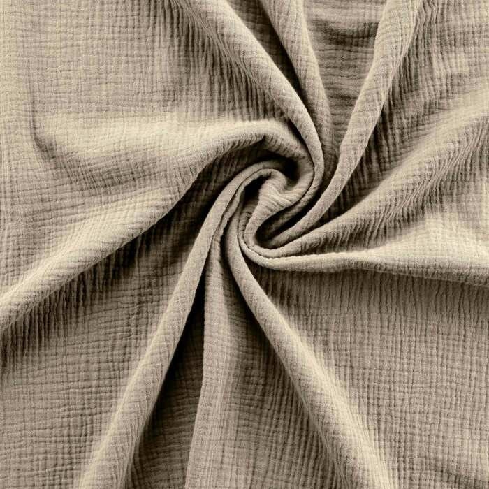 Parure de lit 140 x 200 cm double gaze coton uni 57 fils Angelia Sable - 2