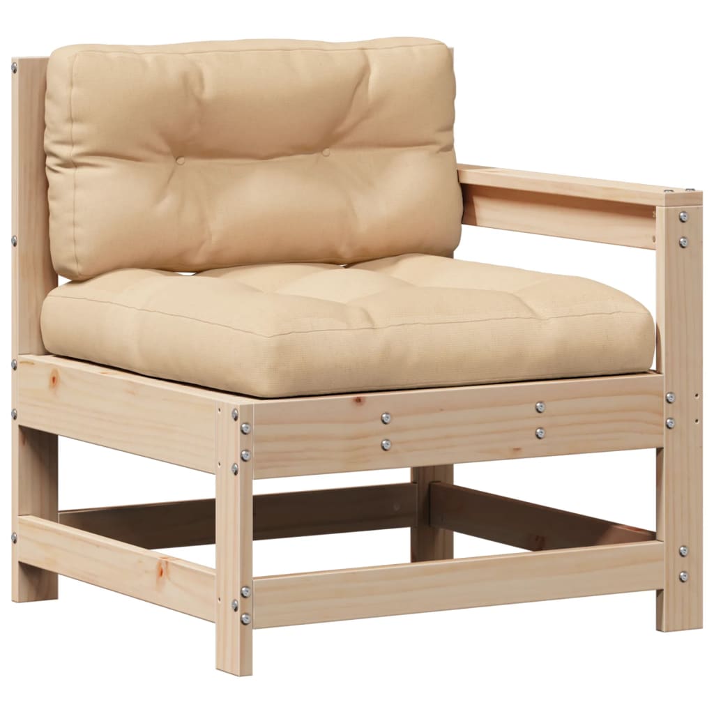 Salon bas de jardin en bois Marron 3 personnes - 4