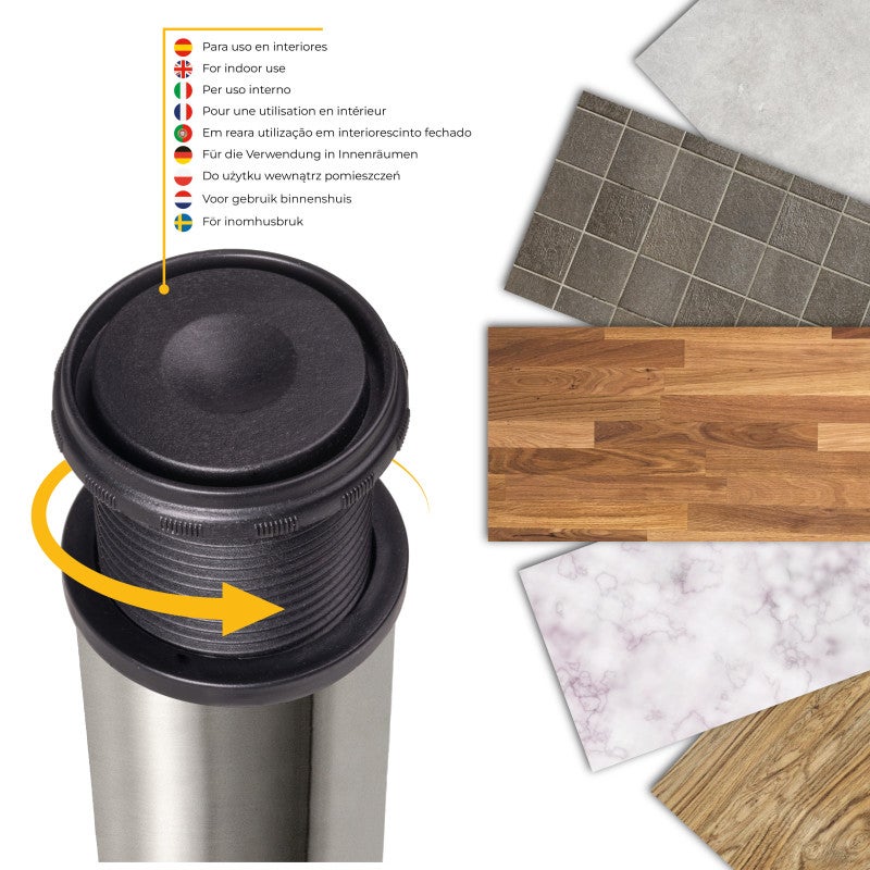 Emuca Lot de 4 pieds de table, diamètre 60mm, H 830mm, Acier, Nickel satiné - 9