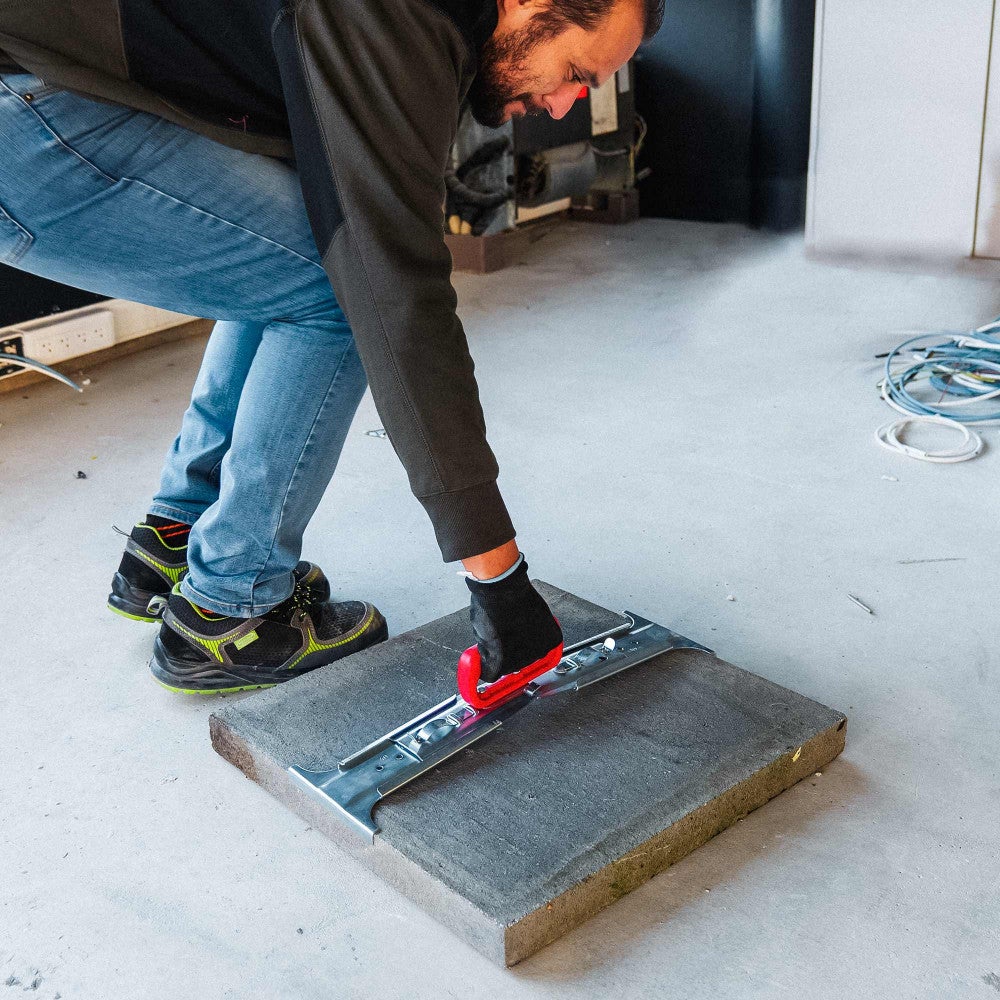 Lève dalle Porte dalle 1 main - Réglable de 40 à 60cm - Poignée ergonomique - Lever et poser dalles et carrelage - 3