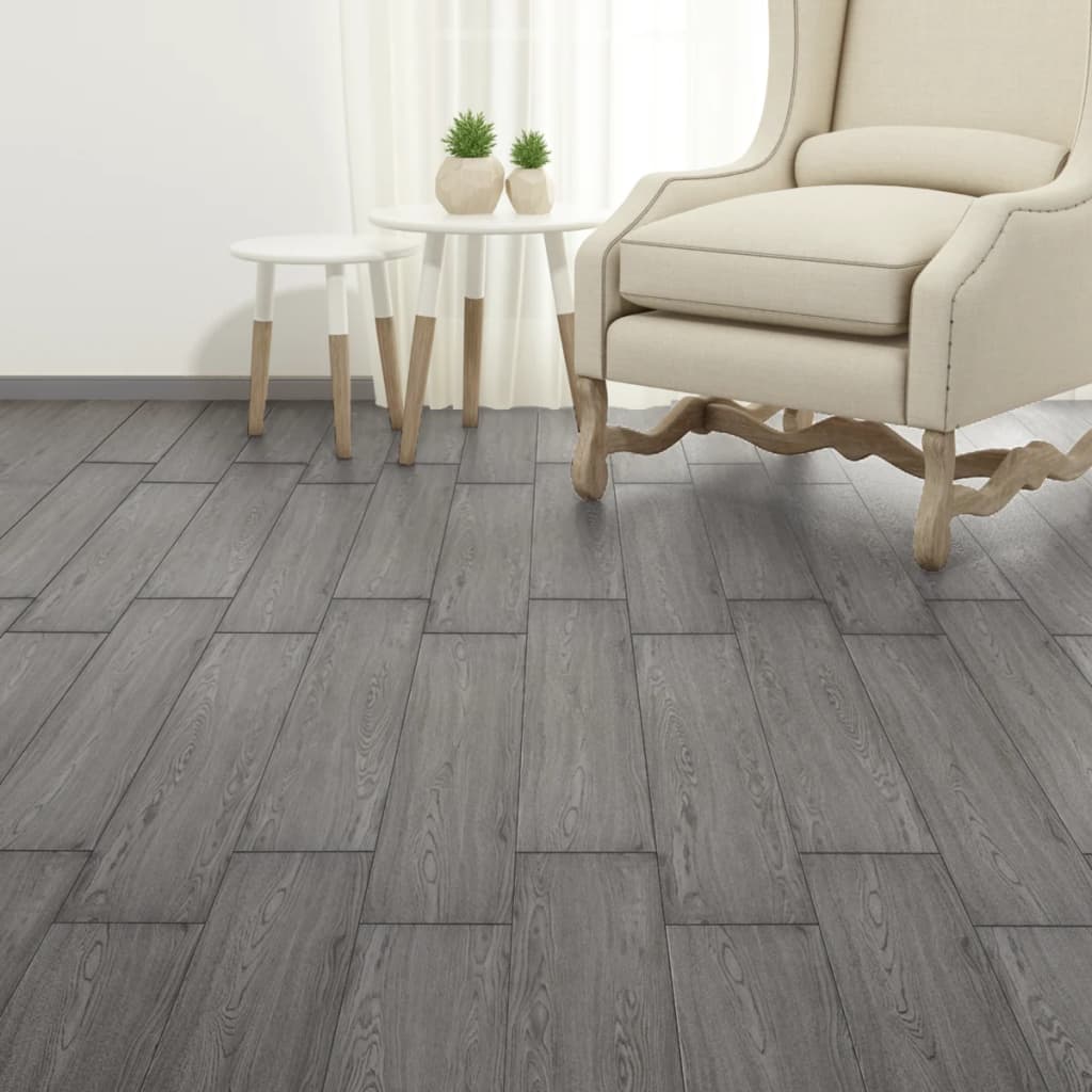 Vidaxl lamas para suelo autoadhesivas pvc gris oscuro 5,21 m² 2 mm