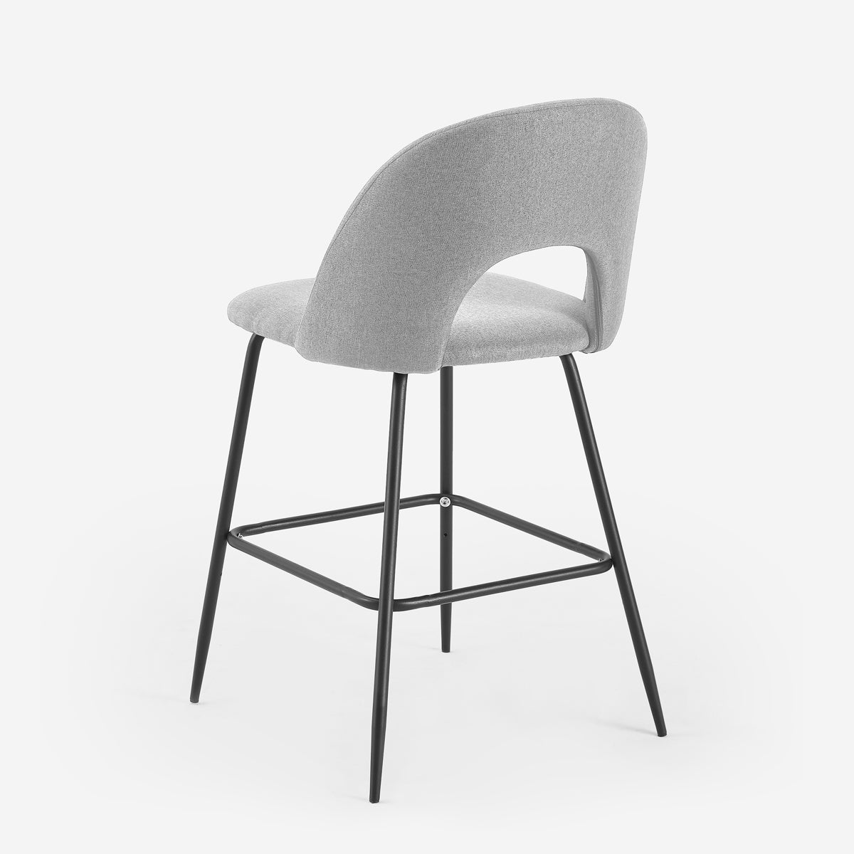 Taburete alto moderno con respaldo para bar y cocina en tela Tiren - 3