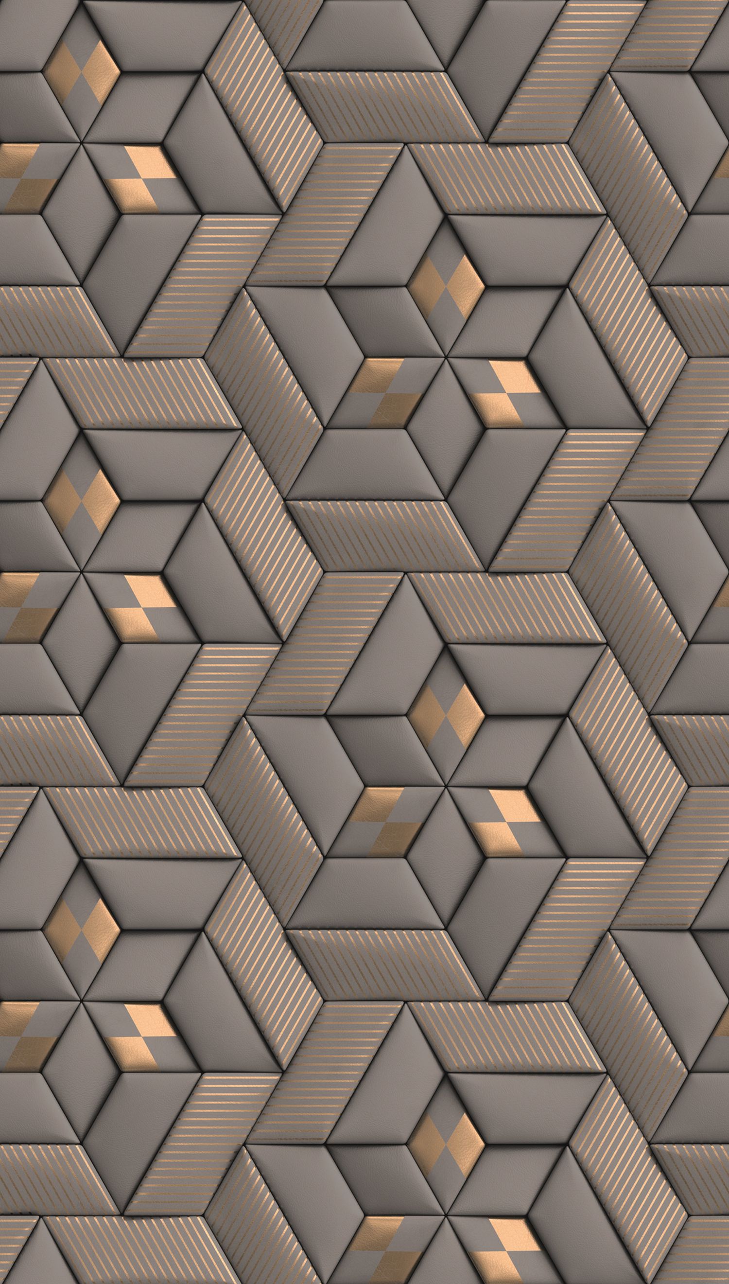 Tapeta Motyw 3D szarym,taupeIbrązu - 53 cm x 10.05 m - LIVINGWALLS
