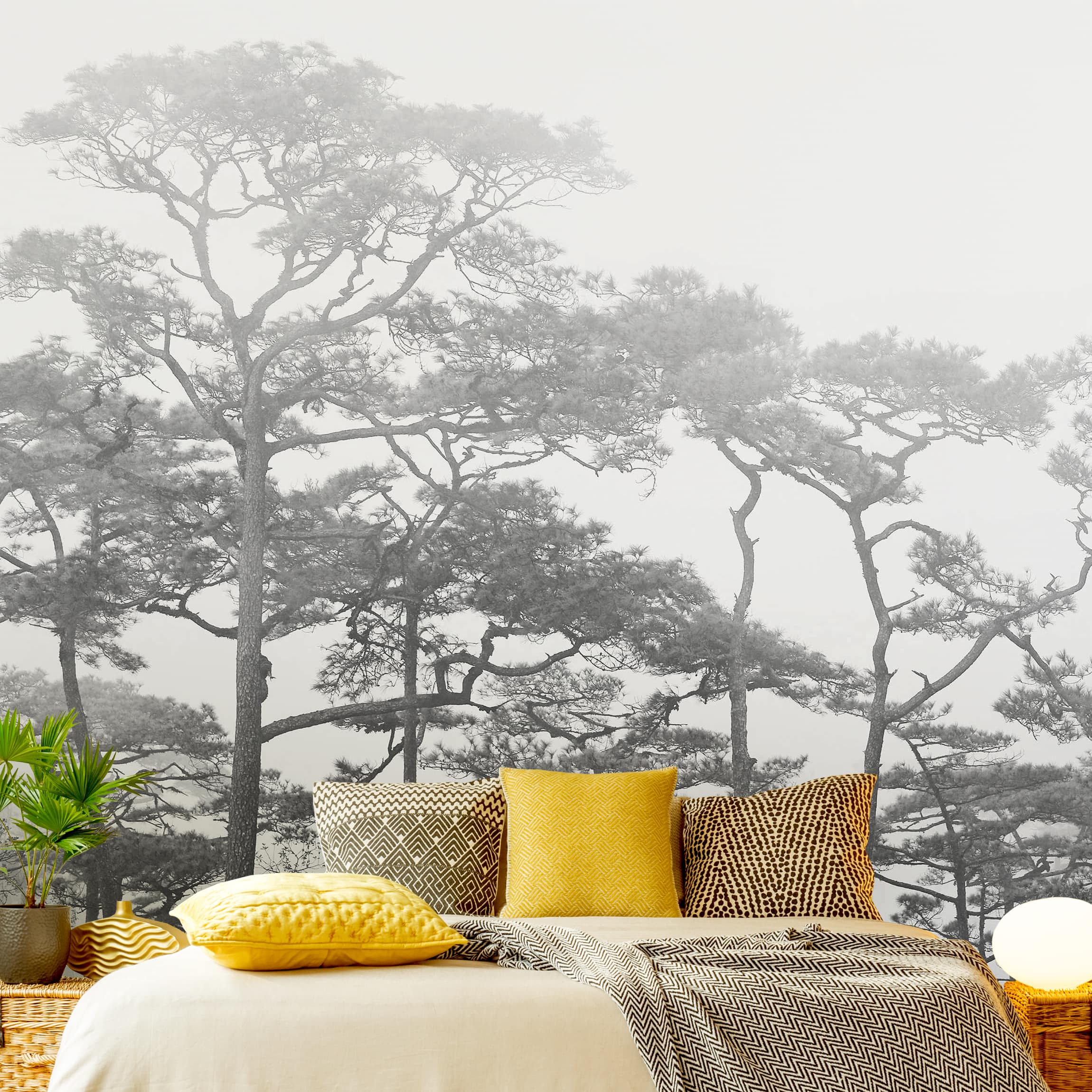 Papel pintado fotomural bosque naturaleza selva 226 - salón dormitorio cocina pasillo - tnt 288 x 288 cm adhesivo