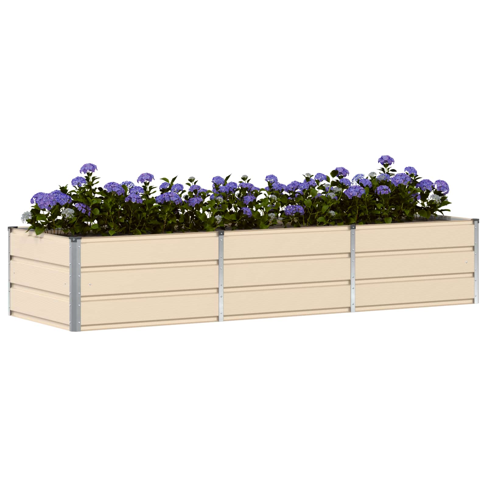 vidaXL Jardinière Ivoire 240 x 80 x 45 cm Acier - 3
