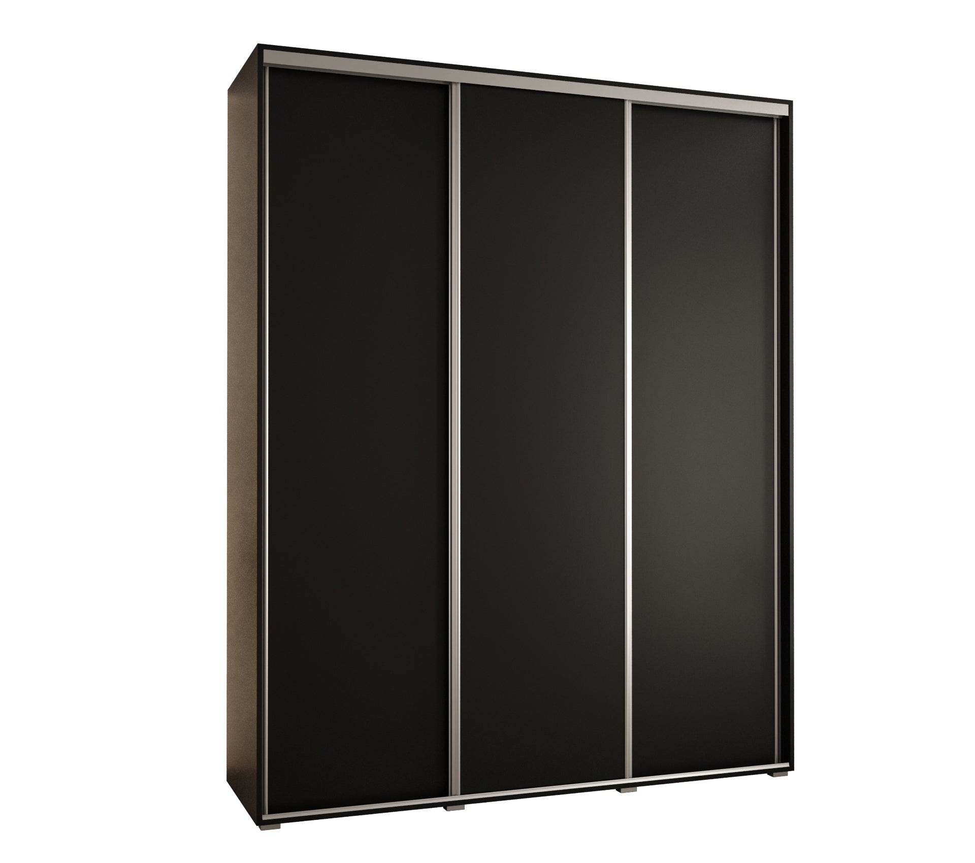 Szafa przesuwna wysoka Davos 1 200 x 45 x 235,2 cm czarny + czarny + u. srebrny - Abiks Meble