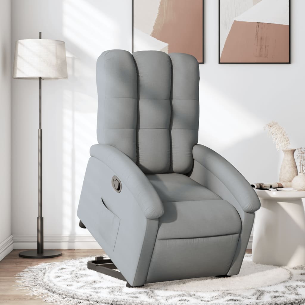Fauteuil Inclinable Gris Clair - Tissu - Neuf Sous Emballage