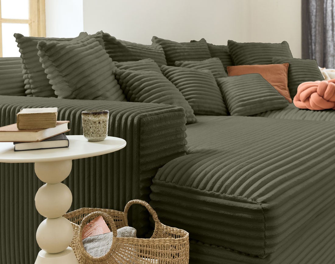 Canapé droit 4 places en vert - COLLINS - Best Mobilier - 2