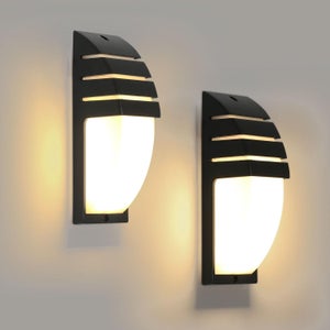 GOECO 2 Pièces 12W Applique Murale Exterieure, Applique Exterieur/Intérieur LED IP65 Etanche pour Cour, Jardin, Terrasse, Mur