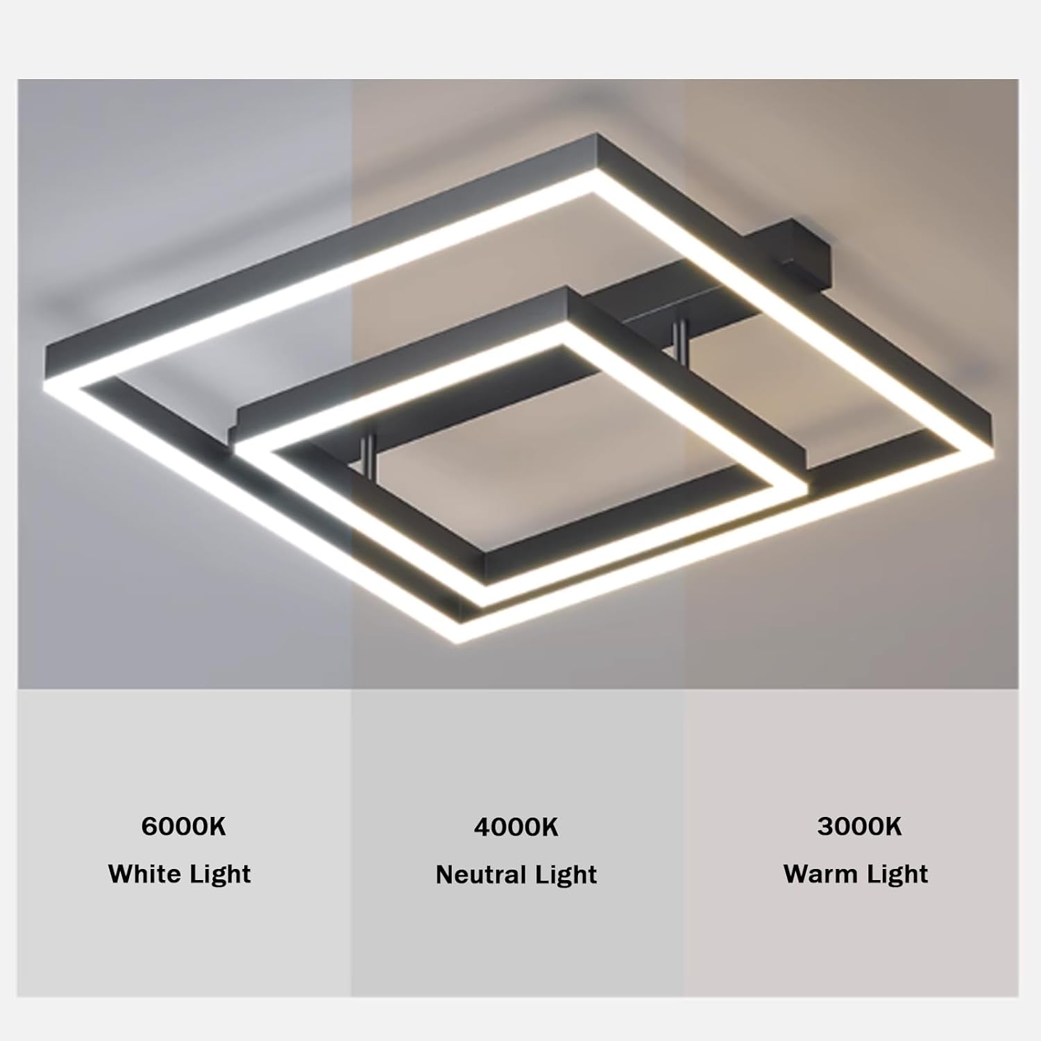 COMELY Plafonnier LED Dimmable, Luminaire Plafonnier 37W 4700LM, Télécommande/APP, 3000k-6500k