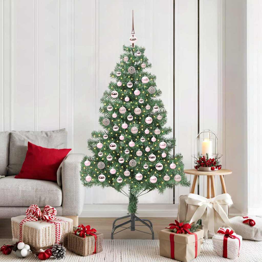 Sapin de Noël | Arbre de Noël avec 300 LED avec support Vert 180 cm PVC - 2
