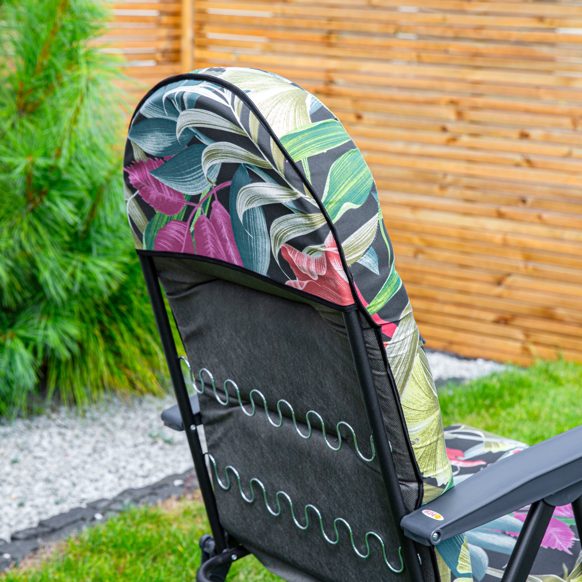 Fotel ogrodowy rozkładany Galaxy Black Edition motyw roślinny Patio - 3