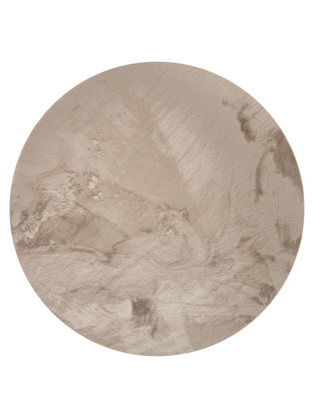 BENUTA - Tappeto di pelliccia Dave taupe ø 80 cm rotondo