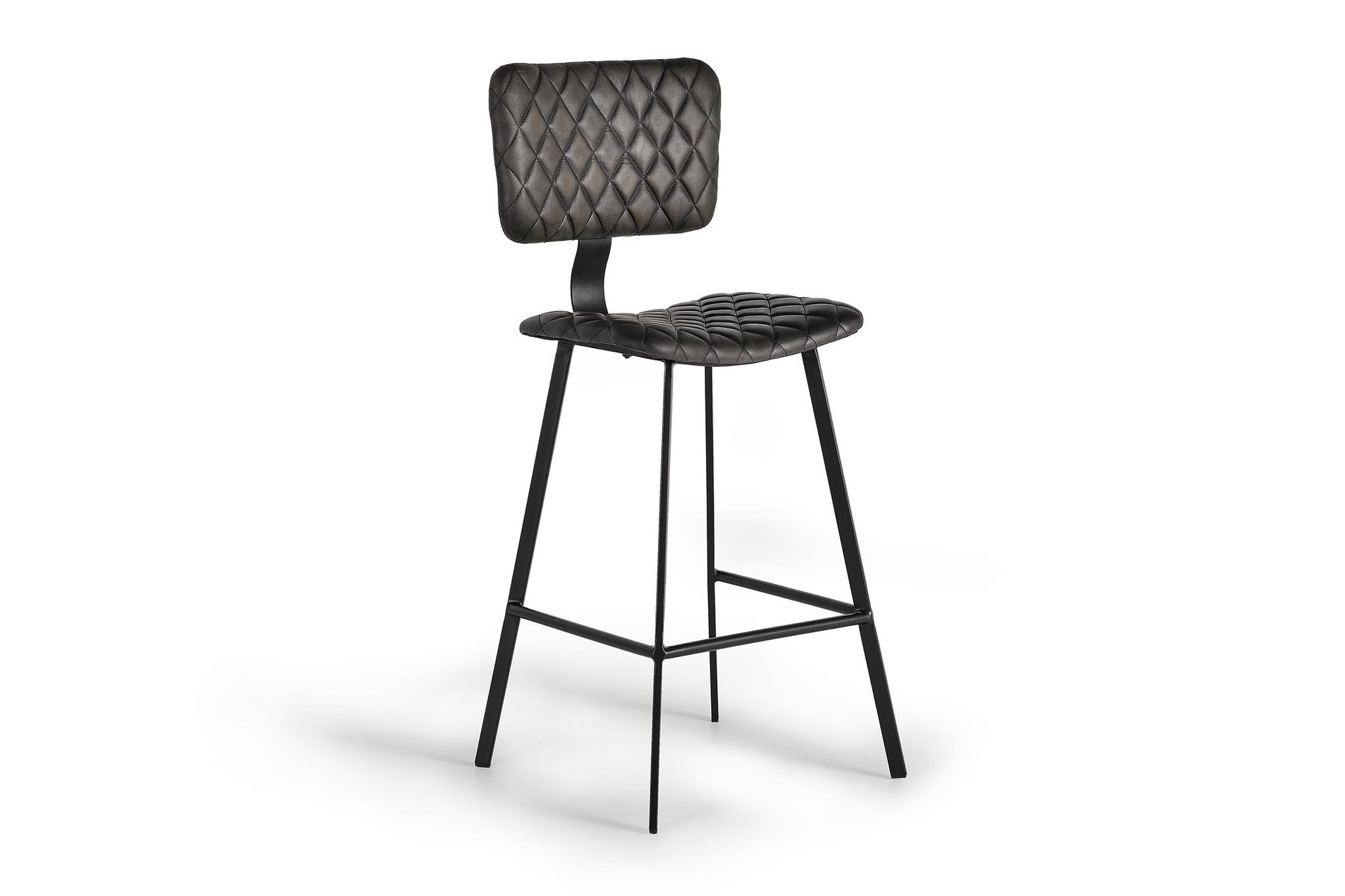 Skórzany stołek 45 cm w nowoczesnym stylu industrialnym - 112x45x46 GYC