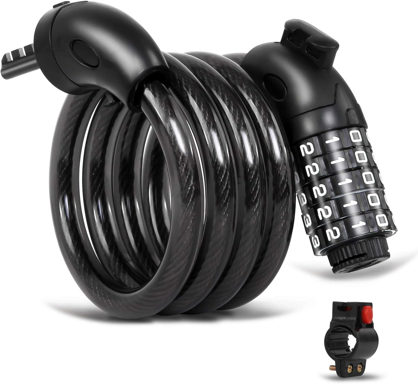 Tarana – Antivol Vélo à Code 5 Chiffres, Câble Acier 12 Mm, 120 Cm, Revêtement PVC – Pour Vélo, Scooter, Moto, Portail