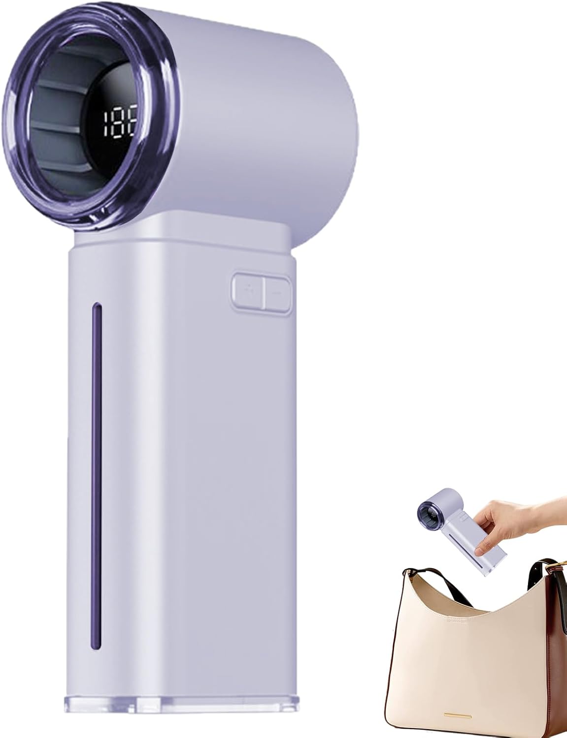 Ventilateur Turbo Portable Haute Vitesse Avec Affichage De La Vitesse Du Vent 100 Vitesses Avec Affichage Led Pour Interieur Et Exterieur Gris 87731398