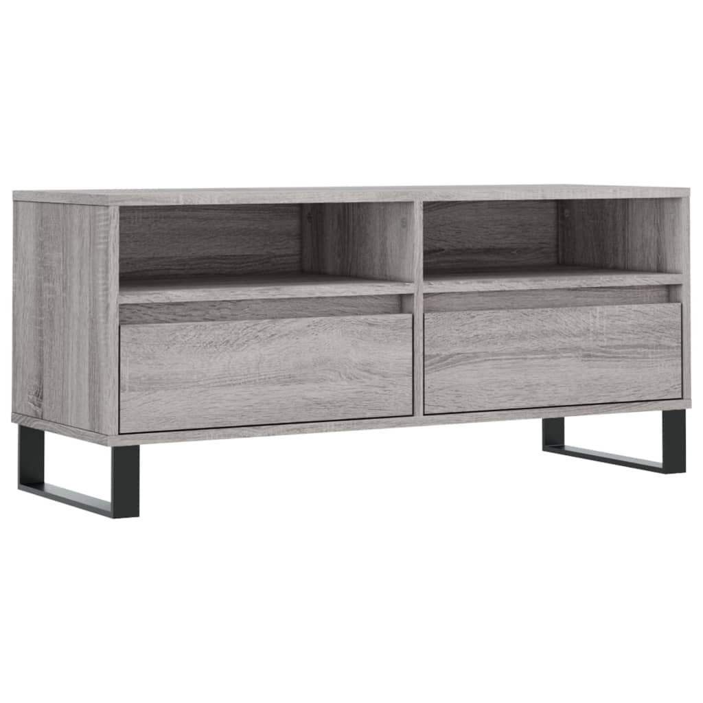 Meuble TV sonoma gris 100x34,5x44,5 bois d'ingénierie - 2
