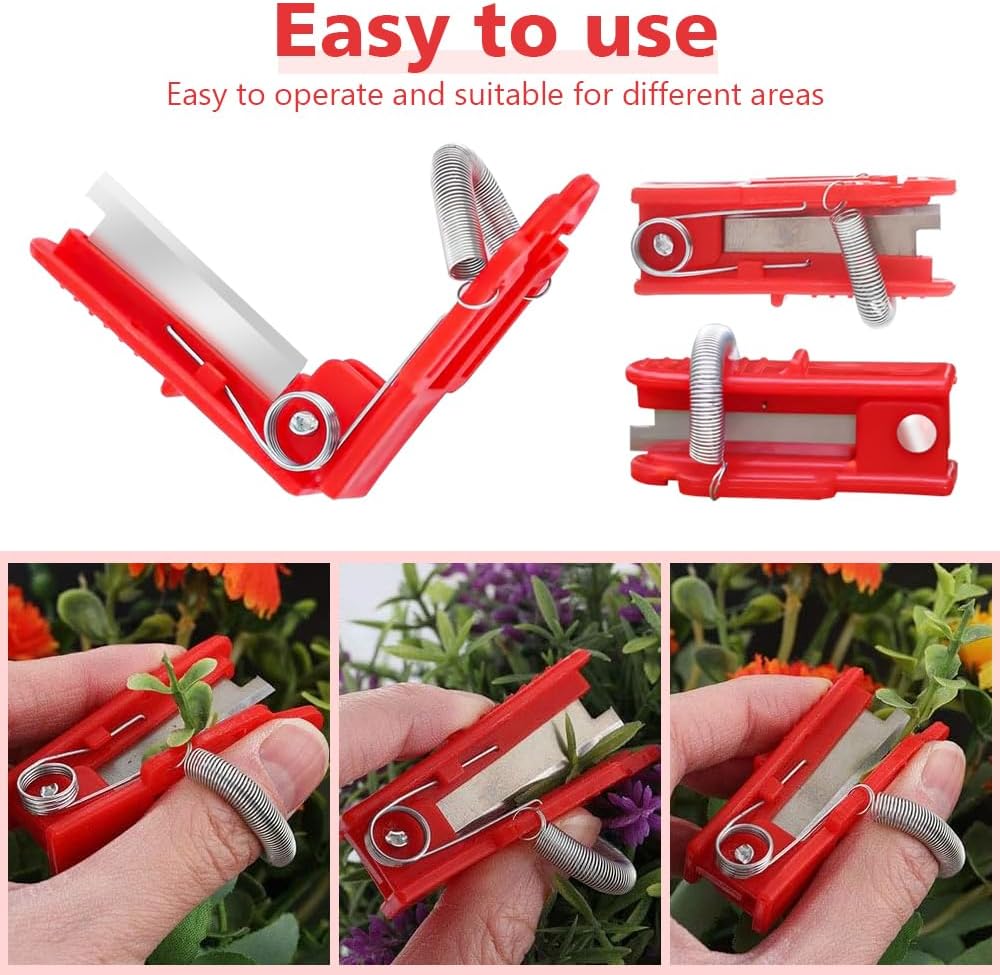 Couteau de jardin multifonctionnel pour couper les feuilles et cueillir les fruits, outil de récolte (rouge, lot de 10). - 6