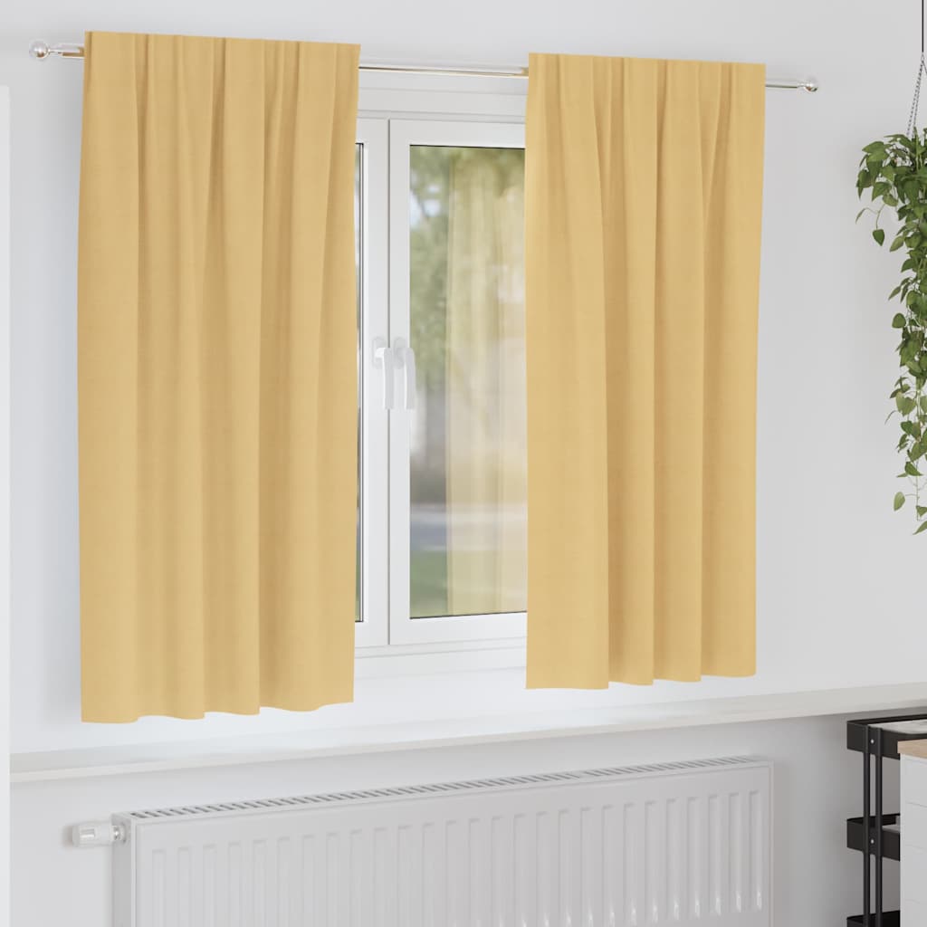 Firany blackout z kółkami 2 pcs Beżowy 175 x 140 cm Poliester vidaXL