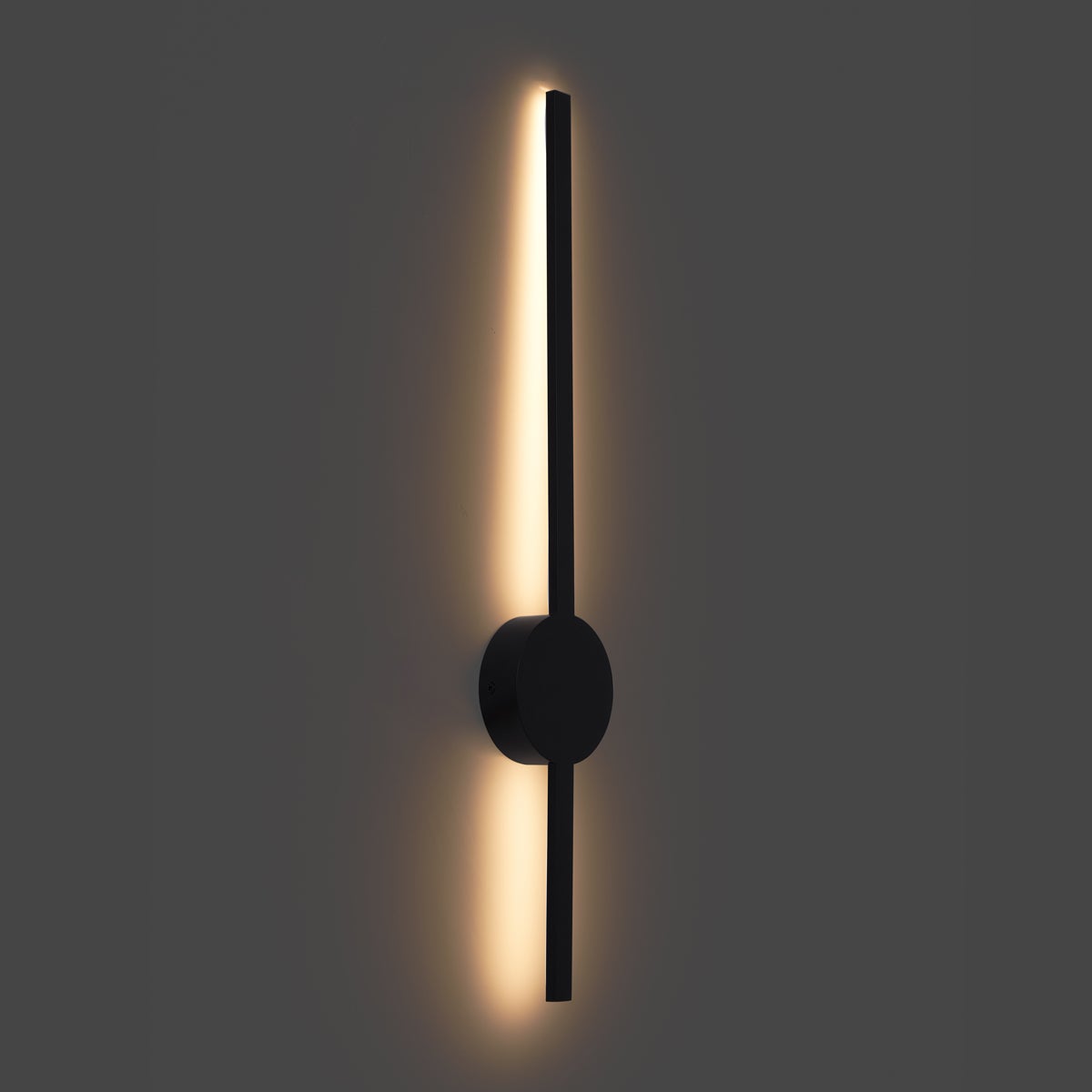 Qazqa nowoczesny lampa ścienna - Clockwise - czarny, led zintegrowana 10w zestawie, Integrated led, 3000k, ciepła biel, 60cm - 9