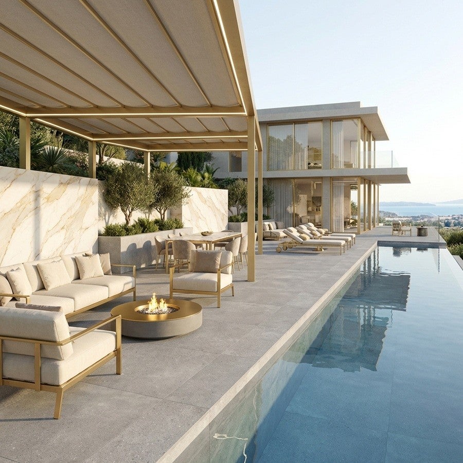 Dalle Sur Plots Portland Perla 60x60x2 Cm Effet Pierre Antidérapant R11 - 3