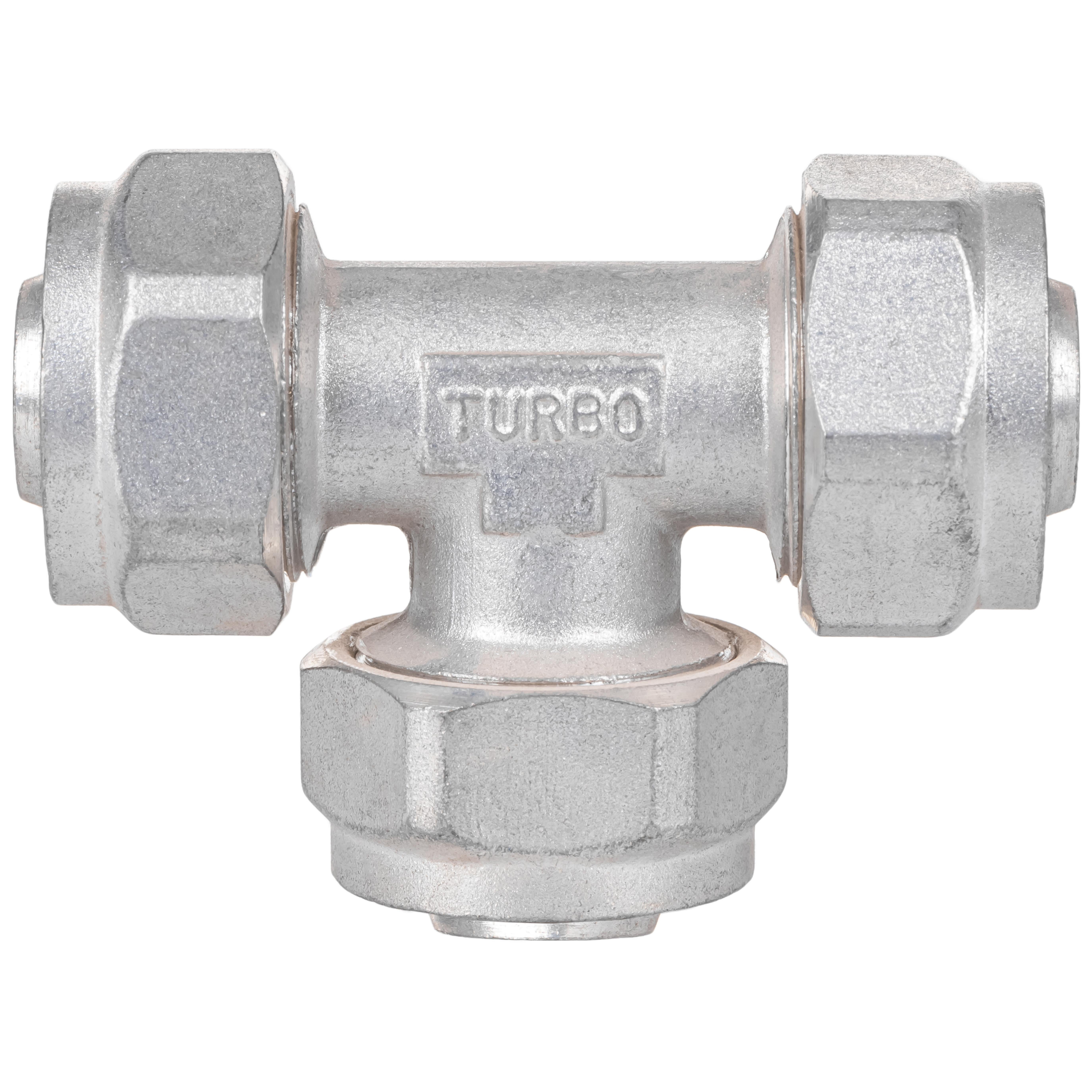 Trójnik zaciskany TurboSKIN mosiądz 16x16x16 (skręcana)