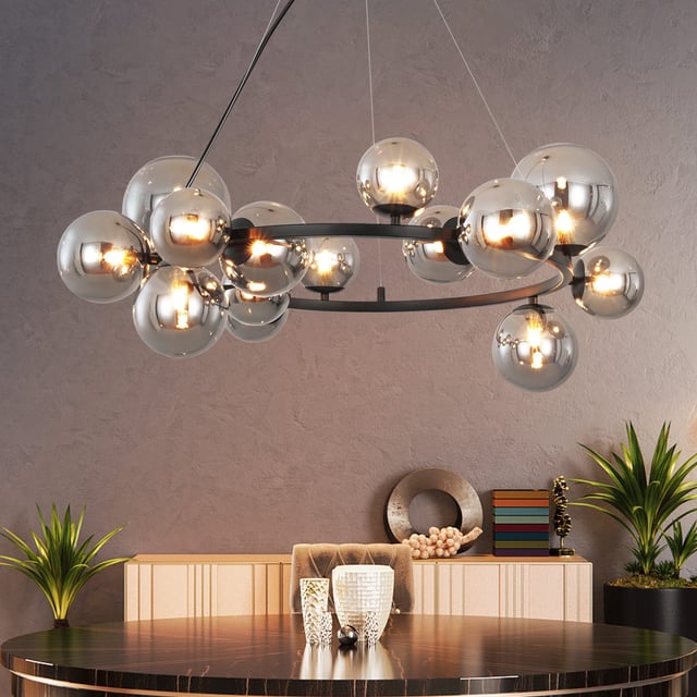 Lampadario moderno con travi in legno - Lampada a sospensione minimalista per isola cucina e sala da pranzo - Italia