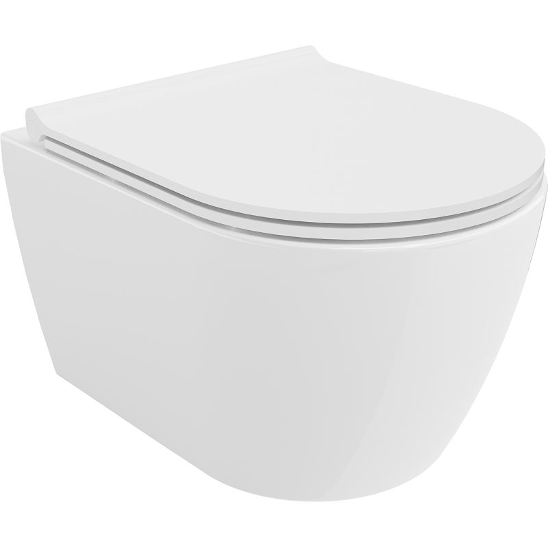 Mexen Carmen miska wc Rimless z deską wolnoopadającą slim, duroplast, biała połysk - 30880500
