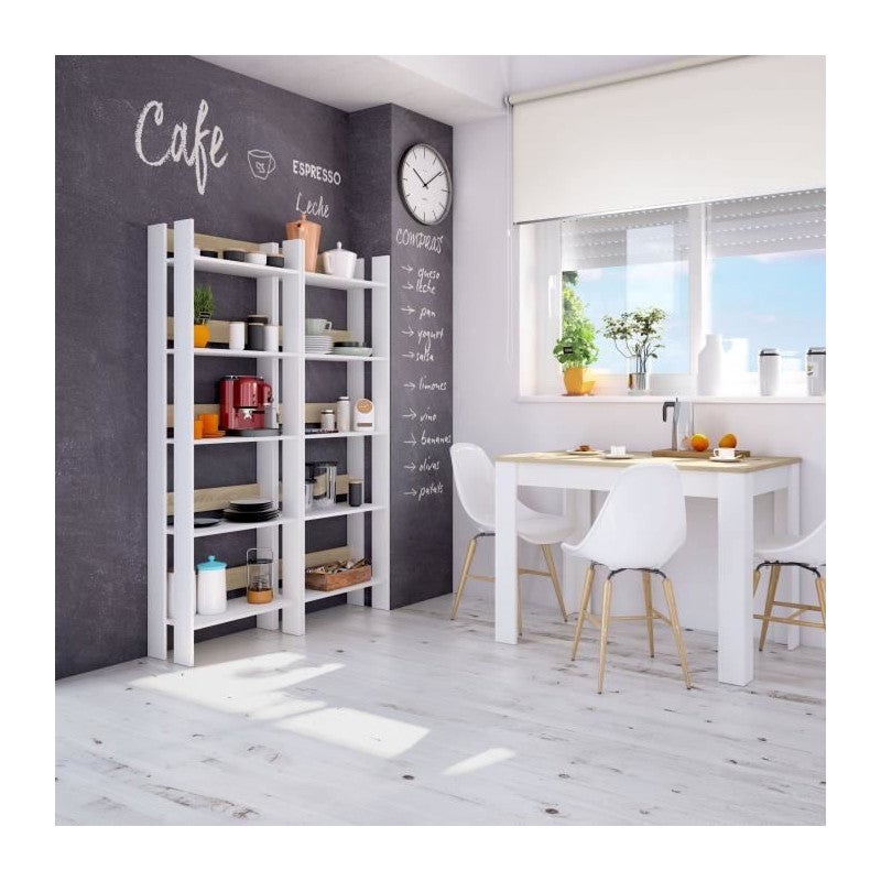 Mesa de jantar Cloe Blanco Artik (Blanco Mate) - Roble Canadian 109 x 78 x 67 cm - 5