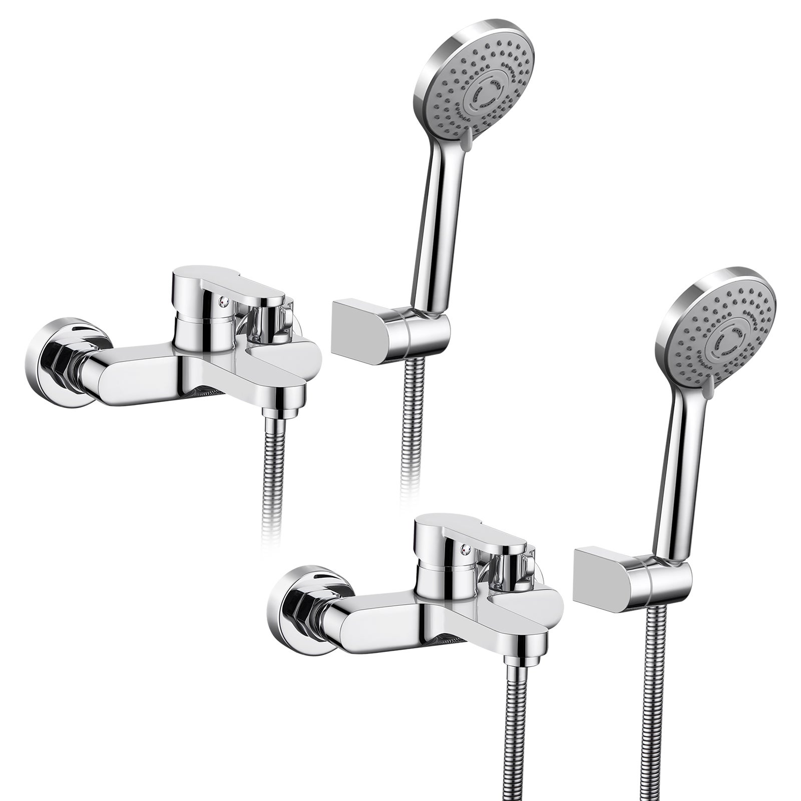 LOVHAUS Zestaw baterii wannowej z 3 trybami natrysku, bateria wannowa jednouchwytowa