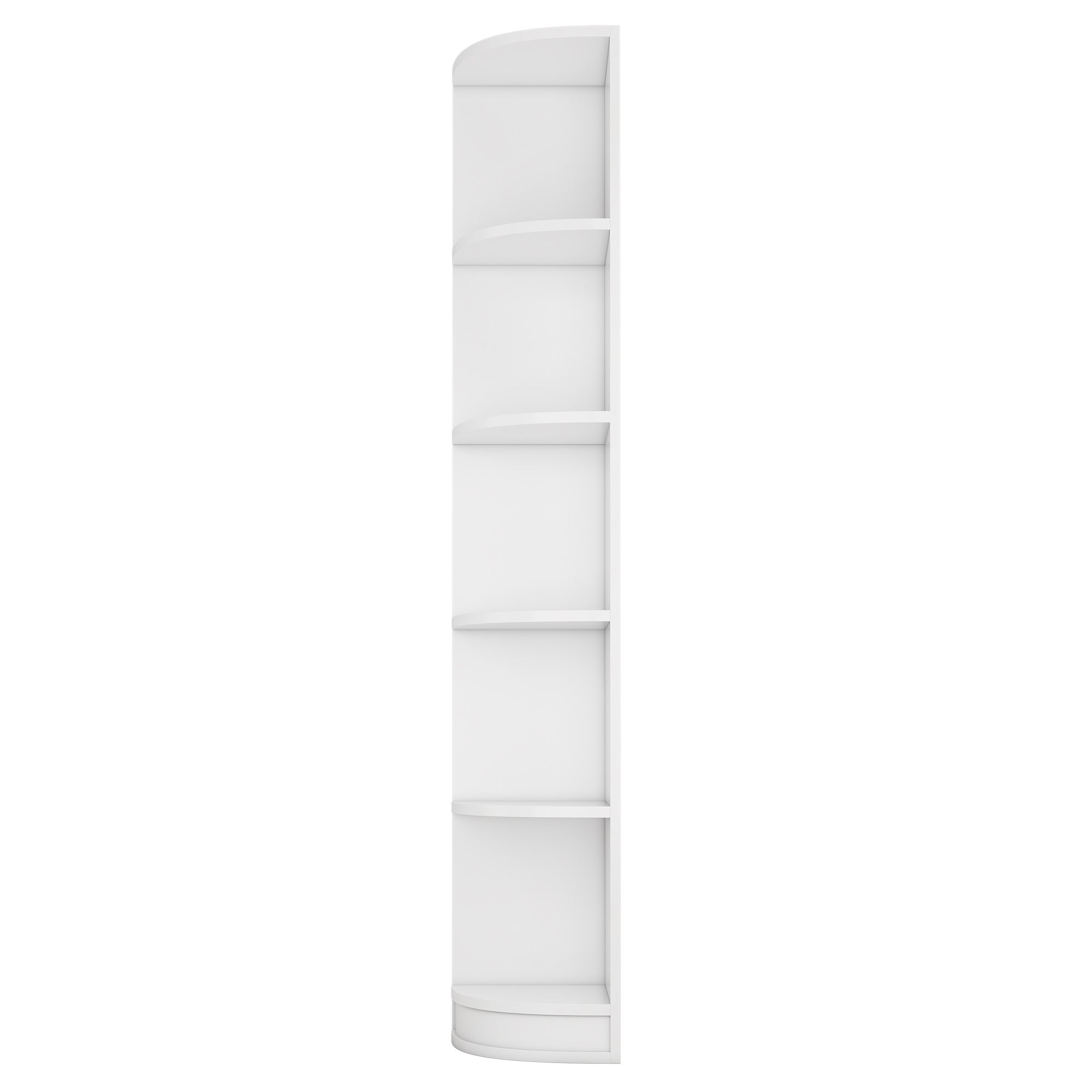 Librería de esquina con 5 estantes - 42 x 30 x 180 cm - MDF - Blanco - 7