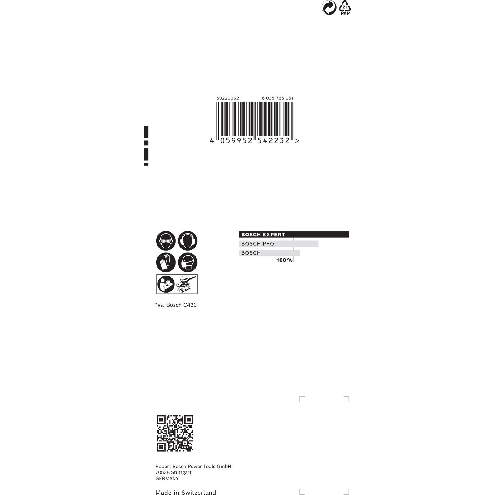 Bosch Accessories EXPERT C470 2608900885 Papier abrasif pour ponceuse vibrante perforé Grain 400 (L x l) 133 mm x 80 mm - 8