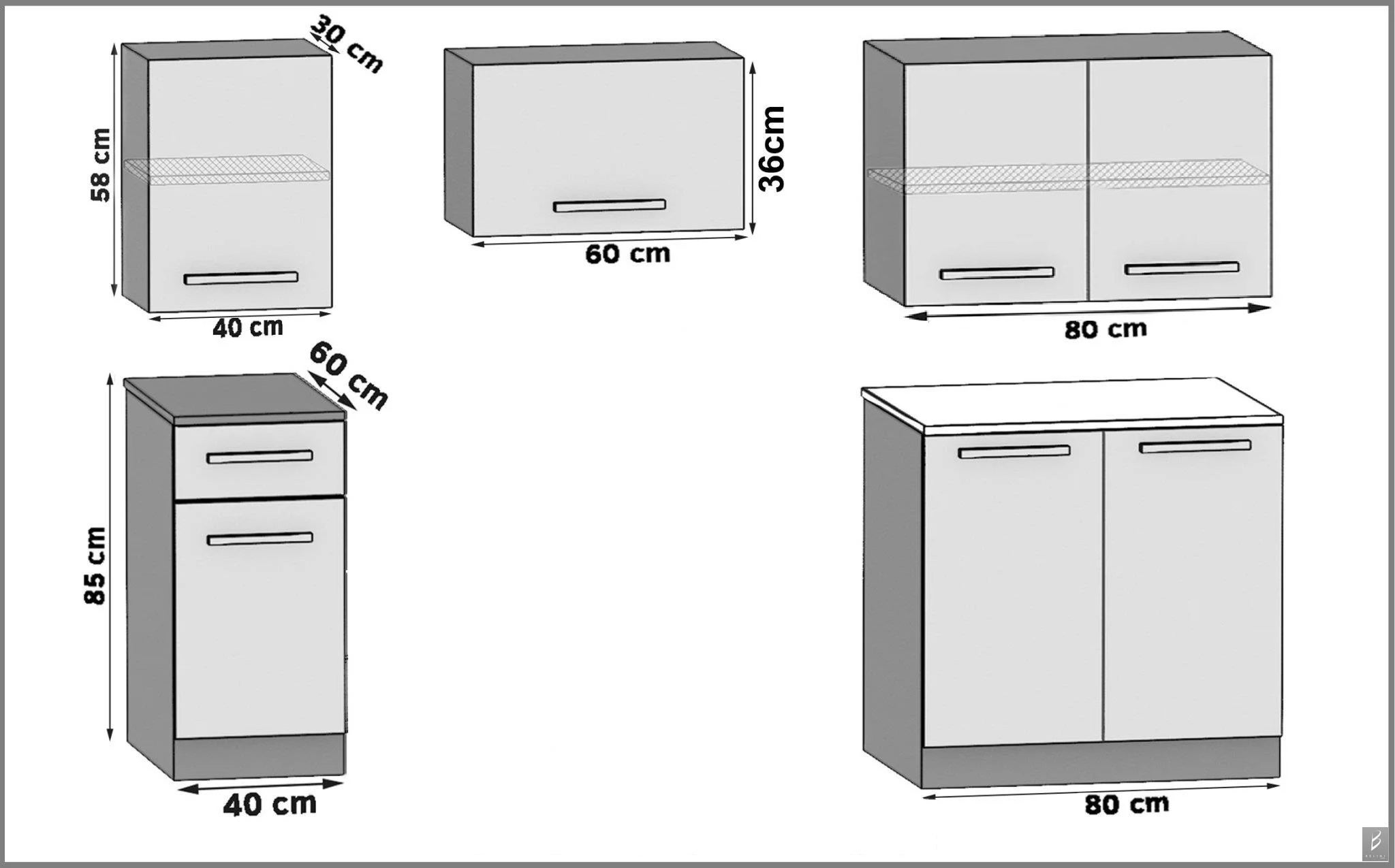 BELINI Cuisine Equipee Complete ITALIA 1 - 180 cm. Cuisine avec Plan de Travail, Blanc Mat - 5