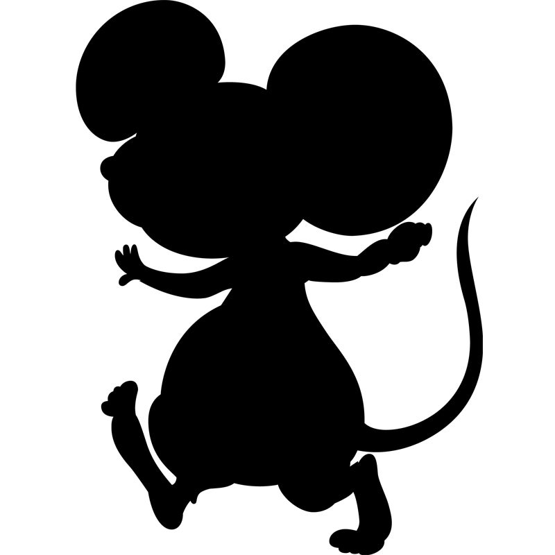Sticker Ardoise Tableau Noir Effaçable - Autocollant Mural Souris - H30 X L35 Cm - Idéal Chambre Enfant, Bureau - 2