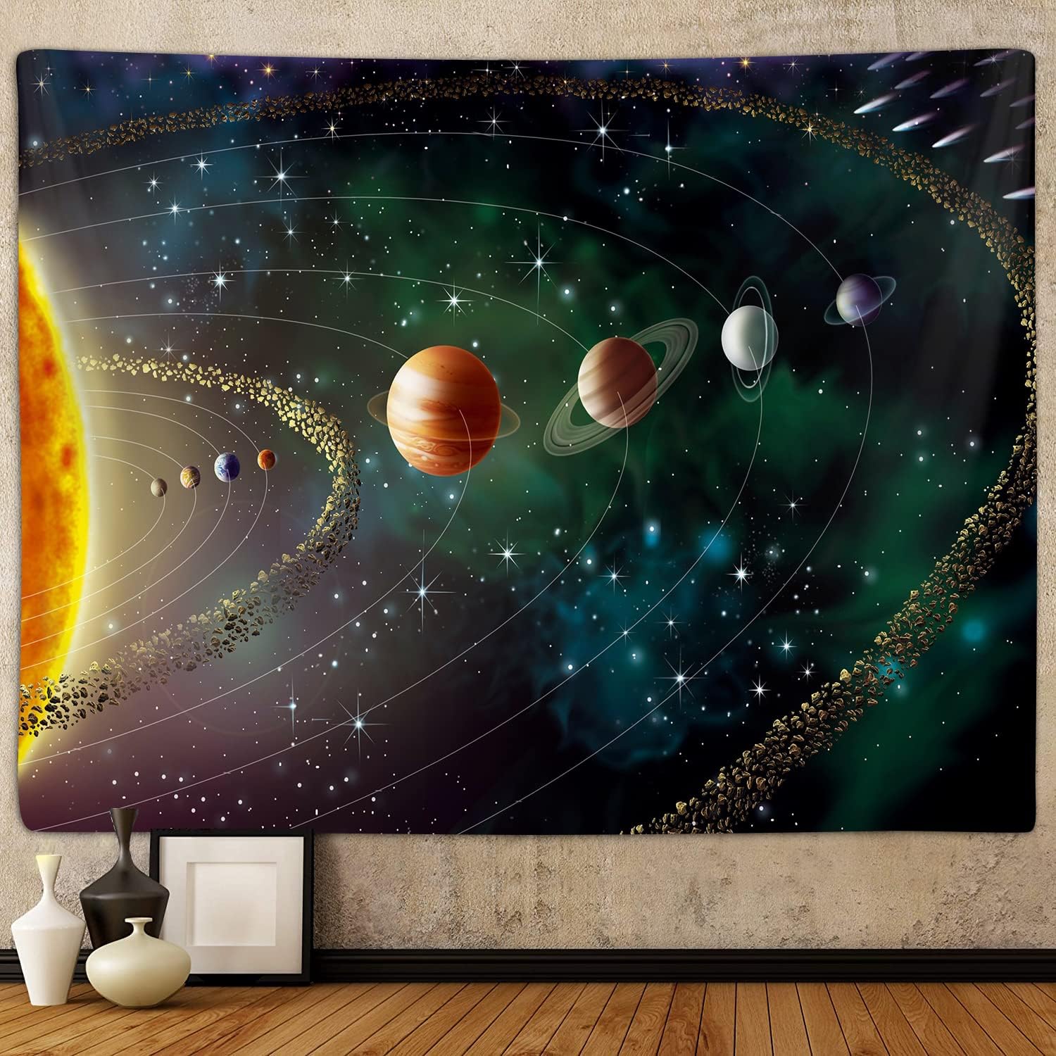Gobelin Kosmos Planeta, Wszechświat Galaktyka Układ Słoneczny Ziemia Sztuka Ścienna do powieszenia na ścianie, 200 x 150 cm