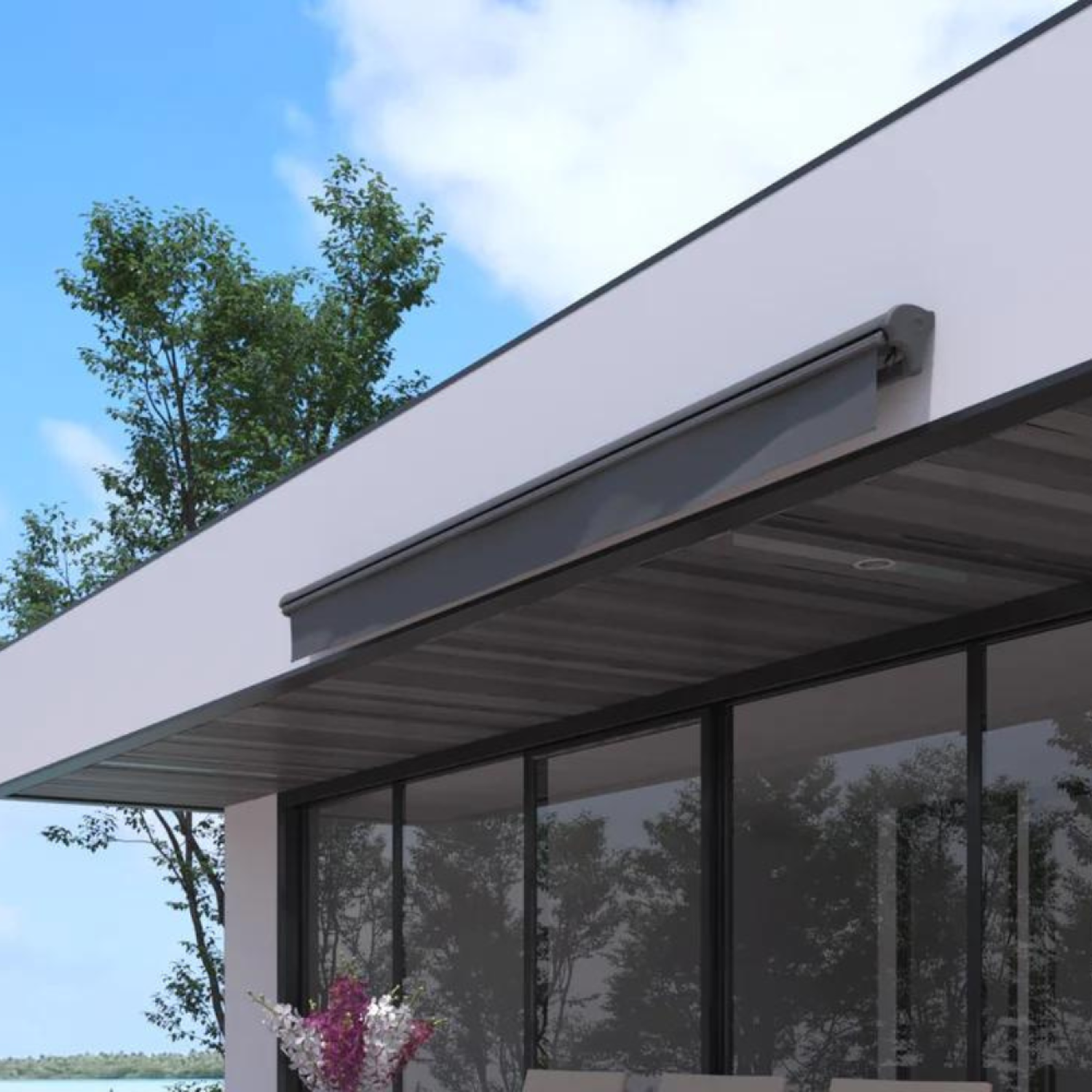 Store banne 3 x 2 m gris PISA - 5